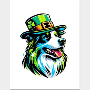 Border Collie Enjoys Saint Patrick's Day Festively Posters and Art